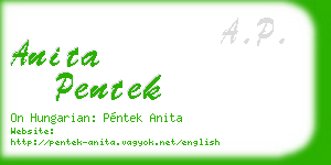 anita pentek business card